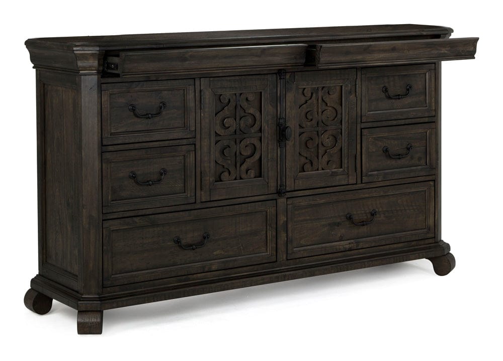 Magnussen - Bellamy Peppercorn Drawer Dresser With Shaped Mirror - B2491-2045 view 8
