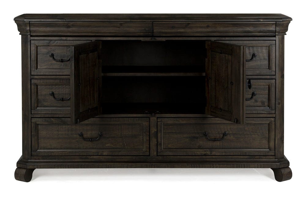 Magnussen - Bellamy Peppercorn Drawer Dresser With Shaped Mirror - B2491-2045 view 9