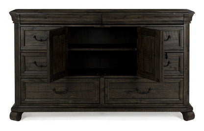 Magnussen - Bellamy Peppercorn Drawer Dresser With Shaped Mirror - B2491-2045 view 9