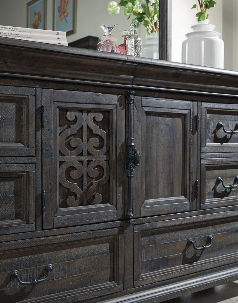 Magnussen - Bellamy Peppercorn Drawer Dresser With Shaped Mirror - B2491-2045 view 10
