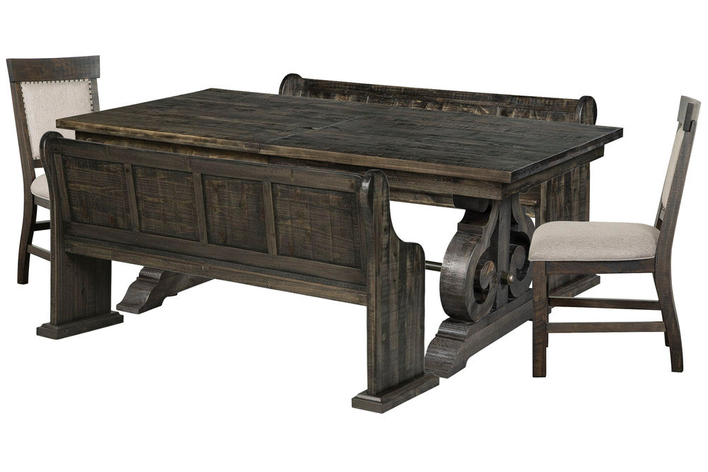 Magnussen - Bellamy Peppercorn Extendable Rectangular Dining Table 2 Benches And 2 Upholstered Chairs - D2491-20-KIT71 view 1