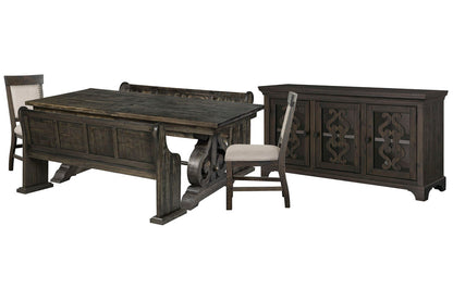 Magnussen - Bellamy Peppercorn Extendable Rectangular Dining Table With 2 Benches 2 Upholstered Side Chairs And Server - D2491-20-KIT72 view 1