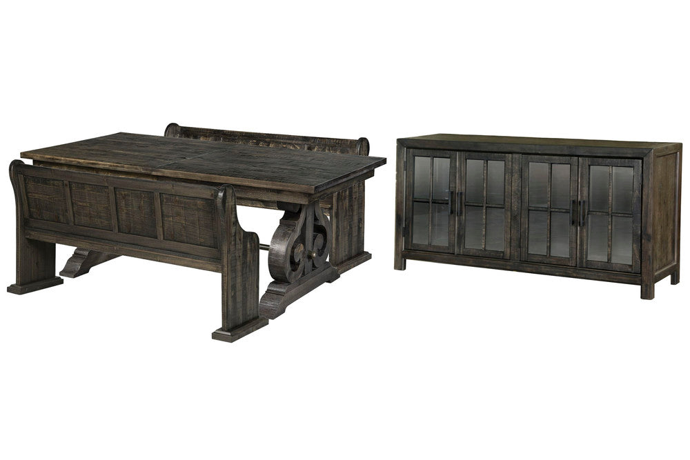 Magnussen - Bellamy Peppercorn Extendable Rectangular Dining Table With 2 Benches And Buffet - D2491-20-KIT63 view 1