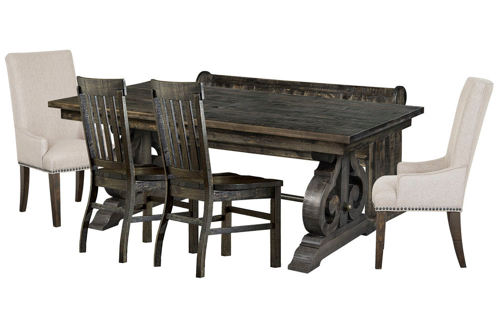 Magnussen - Bellamy Peppercorn Extendable Rectangular Dining Table With 2 Side Chairs 2 Host Chairs And Bench - D2491-20-KIT51 view 1
