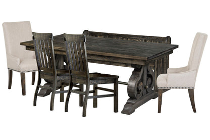 Magnussen - Bellamy Peppercorn Extendable Rectangular Dining Table With 2 Side Chairs 2 Host Chairs And Bench - D2491-20-KIT51 view 1