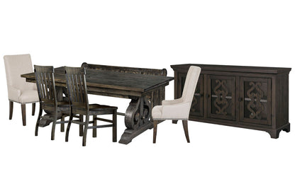 Magnussen - Bellamy Peppercorn Extendable Rectangular Dining Table With 2 Side Chairs 2 Host Chairs Bench And Server - D2491-20-KIT52 view 1