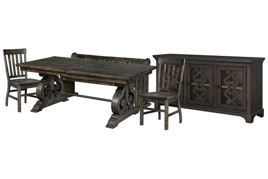 Magnussen - Bellamy Peppercorn Extendable Rectangular Dining Table With 2 Side Chairs Bench And Server - D2491-20-KIT32 view 1
