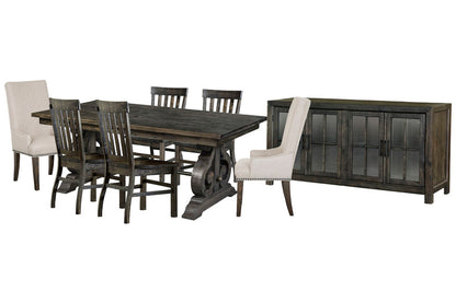 Magnussen - Bellamy Peppercorn Extendable Rectangular Dining Table With 4 Side Chairs 2 Host Chairs And Buffet - D2491-20-KIT23 view 1