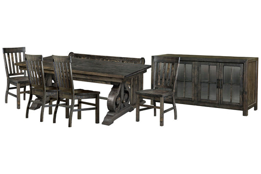 Magnussen - Bellamy Peppercorn Extendable Rectangular Dining Table With 4 Side Chairs Bench And Buffet - D2491-20-KIT43 view 1