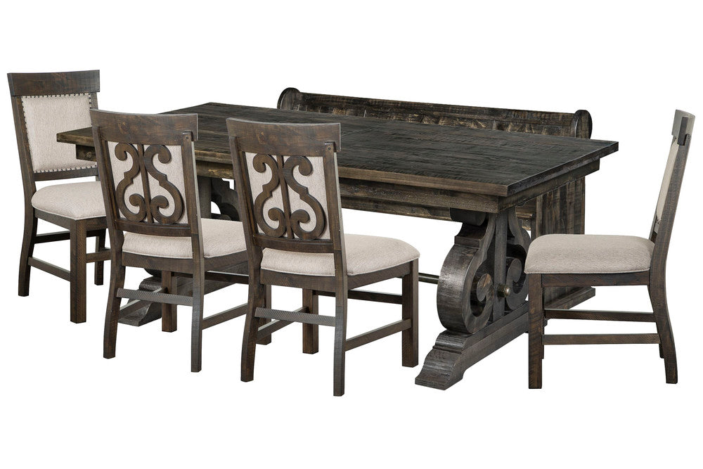 Magnussen - Bellamy Peppercorn Extendable Rectangular Dining Table With 4 Upholstered Side Chairs And Bench - D2491-20-KIT46 view 1