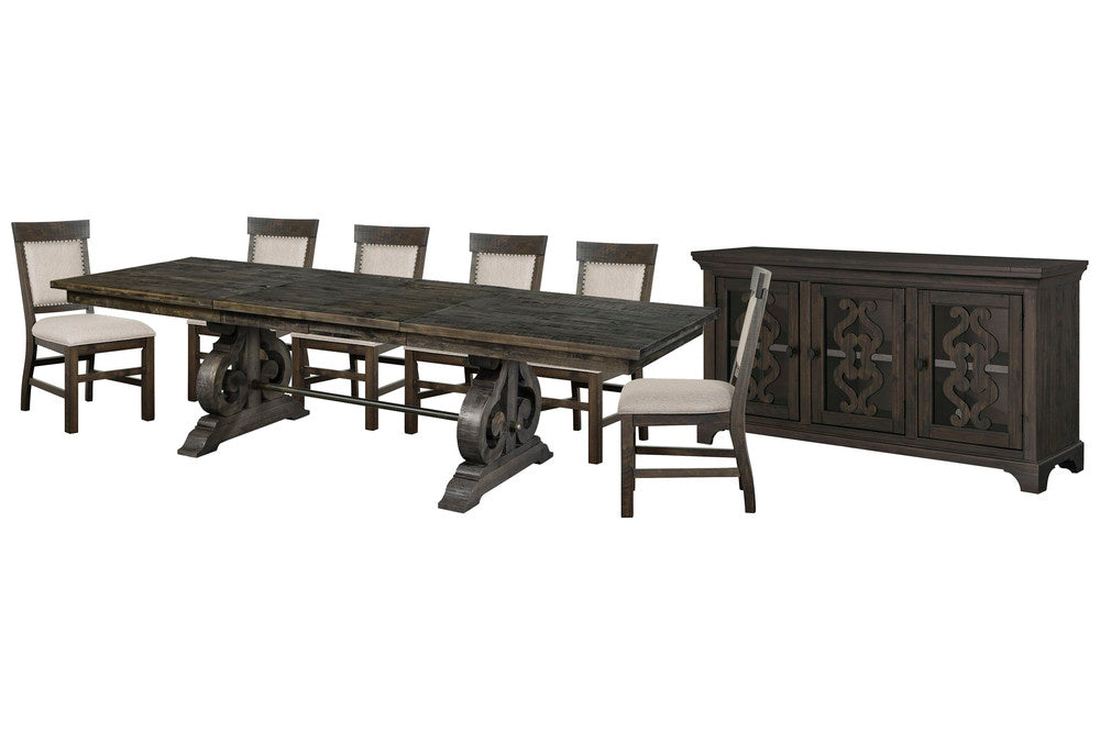 Magnussen - Bellamy Peppercorn Extendable Rectangular Dining Table With 6 Upholstered Side Chairs And Server - D2491-20-KIT17 view 1