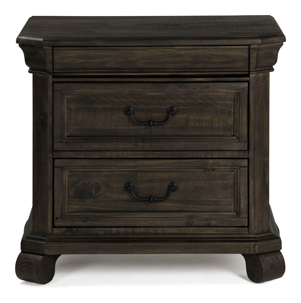 Magnussen - Bellamy Peppercorn King Sleigh Storage Bed 2 Nightstands Drawer Dresser With Landscape Mirror And Door Chest - B2491-63-KIT9 view 4