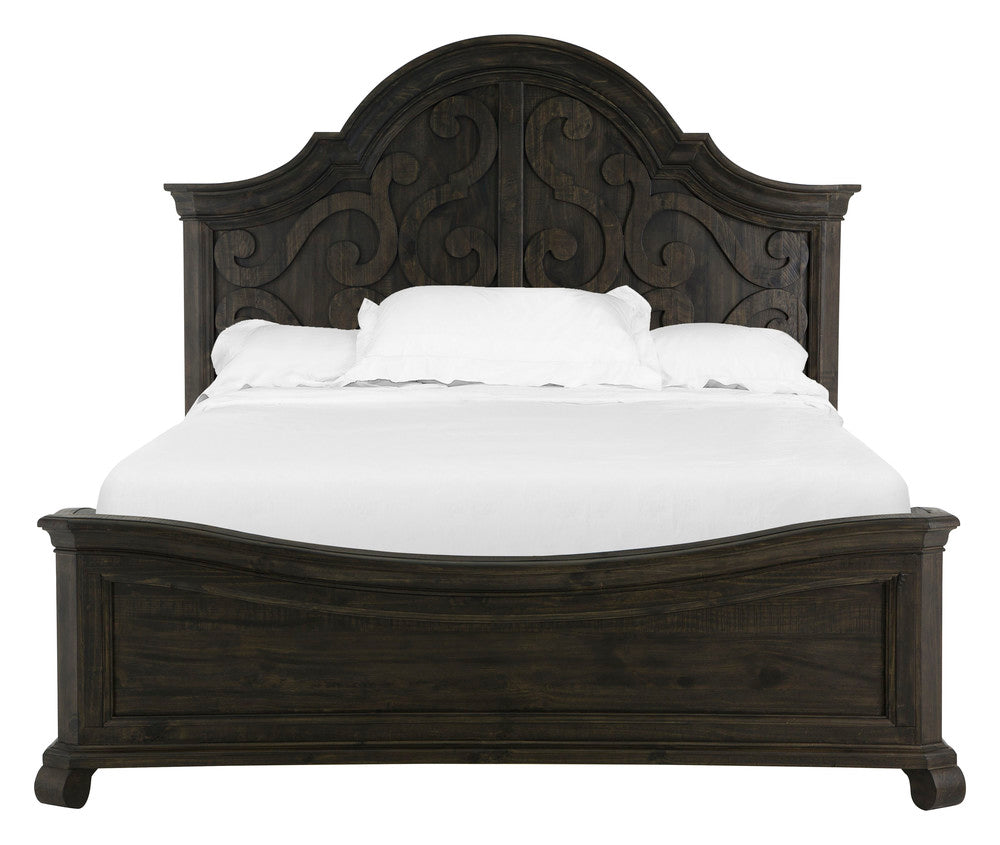 Magnussen - Bellamy Peppercorn Queen Shaped Panel Bed With 2 Barchelor Chests - B2491-55-KIT12 view 2