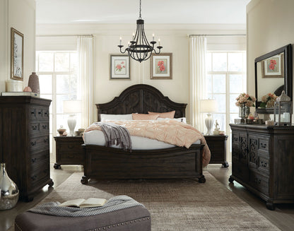 Magnussen - Bellamy Peppercorn Queen Shaped Panel Bed With Barchelor Chest - B2491-55-KIT11 view 7