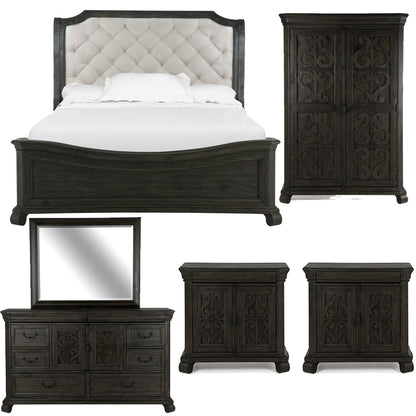Magnussen - Bellamy Peppercorn Queen Sleigh Bed 2 Barchelor Chests Drawer Dresser With Landscape Mirror And Door Chest - B2491-53B-KIT17 view 1
