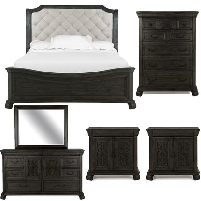 Magnussen - Bellamy Peppercorn Queen Sleigh Bed 2 Barchelor Chests Drawer Dresser With Landscape Mirror And Drawer Chest - B2491-53B-KIT15 view 1