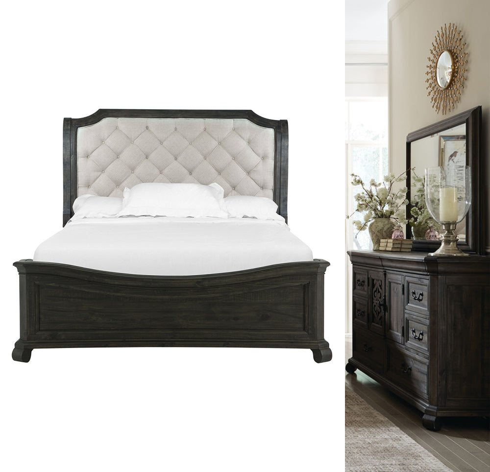 Magnussen - Bellamy Peppercorn Queen Sleigh Bed And Drawer Dresser With Landscape Mirror - B2491-53B-KIT3 view 1