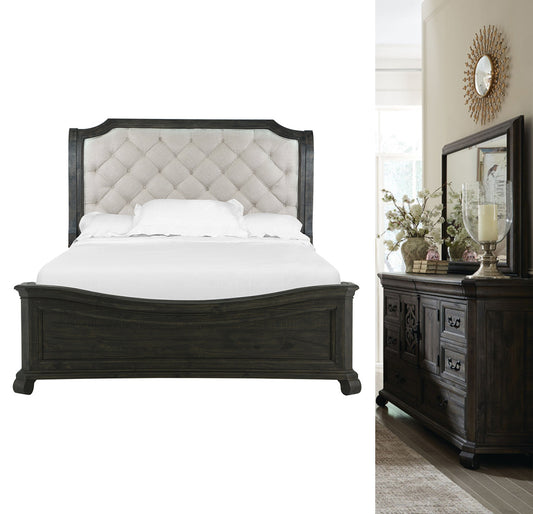 Magnussen - Bellamy Peppercorn Queen Sleigh Bed And Drawer Dresser With Landscape Mirror - B2491-53B-KIT3 view 1