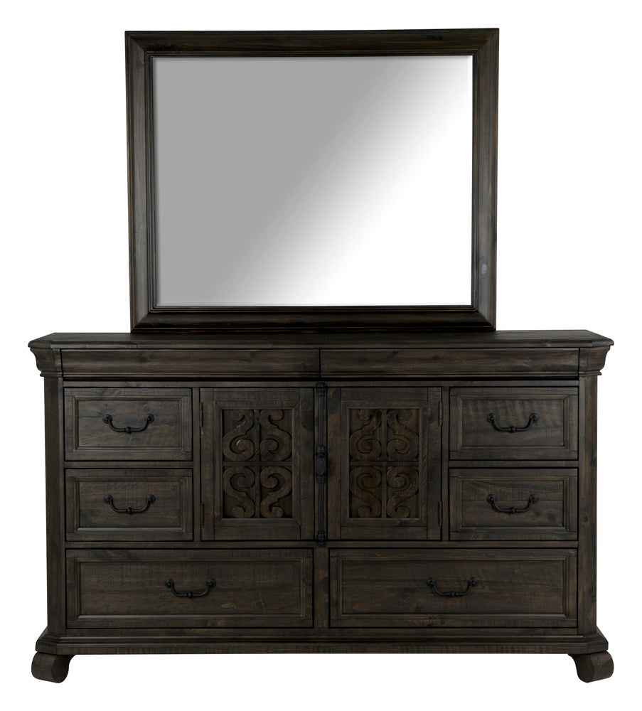 Magnussen - Bellamy Peppercorn Queen Sleigh Bed And Drawer Dresser With Landscape Mirror - B2491-53B-KIT3 view 4