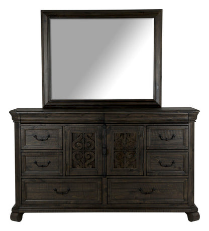 Magnussen - Bellamy Peppercorn Queen Sleigh Bed And Drawer Dresser With Landscape Mirror - B2491-53B-KIT3 view 4