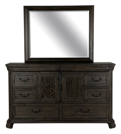 Magnussen - Bellamy Peppercorn Queen Sleigh Bed And Drawer Dresser With Landscape Mirror - B2491-53B-KIT3 view 5