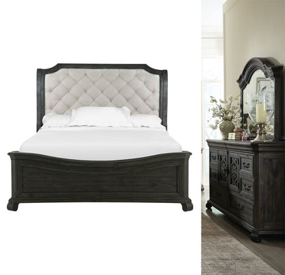 Magnussen - Bellamy Peppercorn Queen Sleigh Bed And Drawer Dresser With Shaped Mirror - B2491-53B-KIT4 view 1