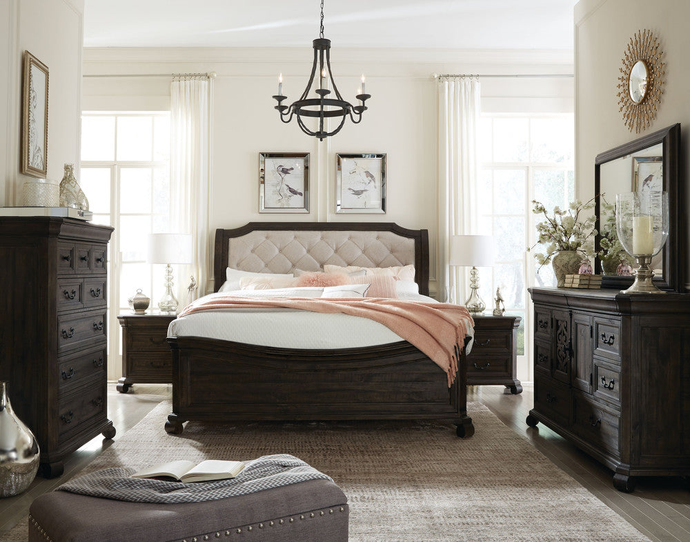 Magnussen - Bellamy Peppercorn Queen Sleigh Bed And Drawer Dresser With Shaped Mirror - B2491-53B-KIT4 view 9