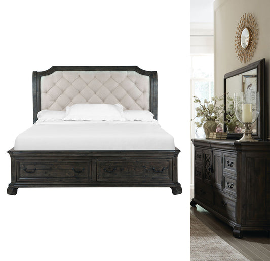 Magnussen - Bellamy Peppercorn Queen Sleigh Storage Bed And Drawer Dresser With Landscape Mirror - B2491-53-KIT3 view 1