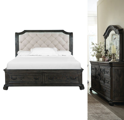 Magnussen - Bellamy Peppercorn Queen Sleigh Storage Bed And Drawer Dresser With Shaped Mirror - B2491-53-KIT4 view 1