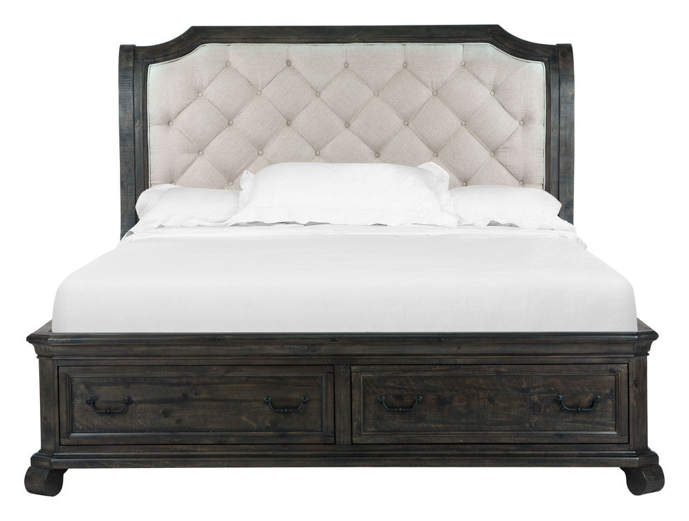 Magnussen - Bellamy Peppercorn Queen Sleigh Storage Bed And Drawer Dresser With Shaped Mirror - B2491-53-KIT4 view 2