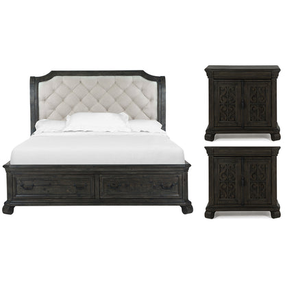 Magnussen - Bellamy Peppercorn Queen Sleigh Storage Bed With 2 Barchelor Chests - B2491-53-KIT12 view 1