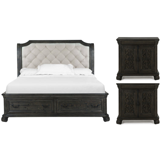 Magnussen - Bellamy Peppercorn Queen Sleigh Storage Bed With 2 Barchelor Chests - B2491-53-KIT12 view 1