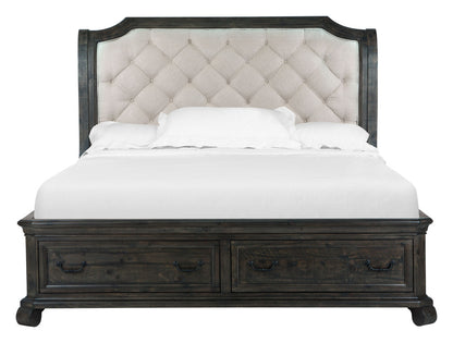 Magnussen - Bellamy Peppercorn Queen Sleigh Storage Bed With 2 Barchelor Chests - B2491-53-KIT12 view 2