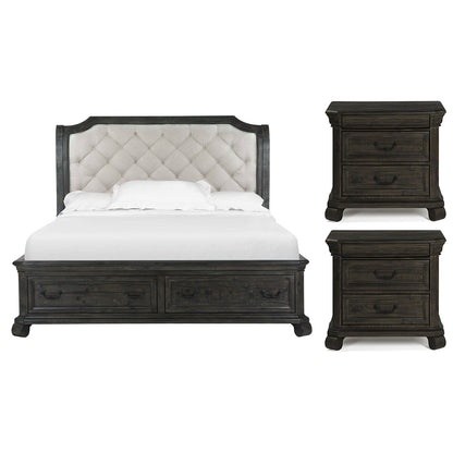 Magnussen - Bellamy Peppercorn Queen Sleigh Storage Bed With 2 Nightstands - B2491-53-KIT2 view 1