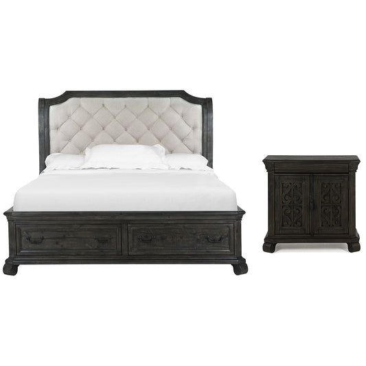 Magnussen - Bellamy Peppercorn Queen Sleigh Storage Bed With Barchelor Chest - B2491-53-KIT11 view 1