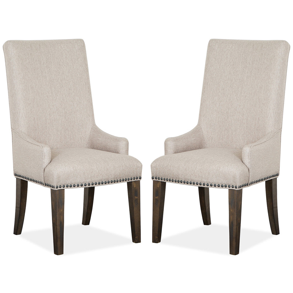 Magnussen - Bellamy Peppercorn Upholstered Host Chair Two Pack - D4796-63 view 1