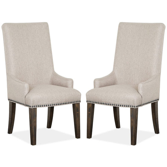 Magnussen - Bellamy Peppercorn Upholstered Host Chair Two Pack - D4796-63 view 1