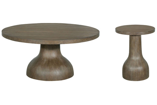 Magnussen - Bosley Lt. Brown Porpoise Round Cocktail Table With Accent Table - T5693-45KIT1 view 1