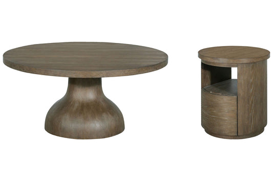 Magnussen - Bosley Lt. Brown Porpoise Round Cocktail Table With End Table - T5693-45KIT4 view 1
