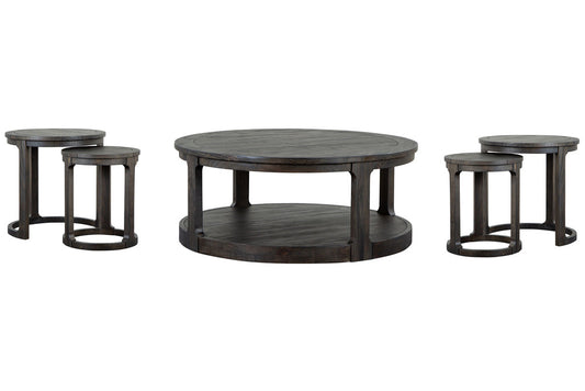 Magnussen - Boswell Peppercorn Round Cocktail Table With 2 Nesting End Table - T5263-45KIT2 view 1