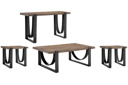 Magnussen - Bowden Rustic Honey And Distressed Iron Rectangular Cocktail Table With 2 End Table And Sofa Table - T4635-43KIT6 view 1
