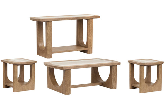 Magnussen - Bradford Riverbed Beige Rectangular Cocktail Table With 2 End Table And Sofa Table - T5950-43KIT3 view 1