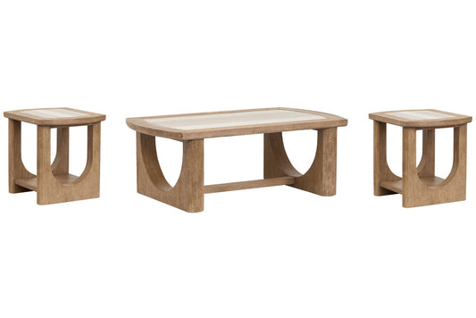 Magnussen - Bradford Riverbed Beige Rectangular Cocktail Table With 2 End Table - T5950-43KIT2 view 1