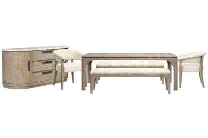 Magnussen - Braelyn Dorian Grey Extendable Rectangular Dining Table With 2 Benches 2 Host Chairs And Buffet - D5874-20-KIT30 view 1