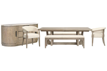 Magnussen - Braelyn Dorian Grey Extendable Rectangular Dining Table With 2 Benches 2 Host Chairs And Buffet - D5874-21-KIT30 view 1
