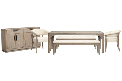 Magnussen - Braelyn Dorian Grey Extendable Rectangular Dining Table With 2 Benches 2 Host Chairs And Server - D5874-20-KIT29 view 1