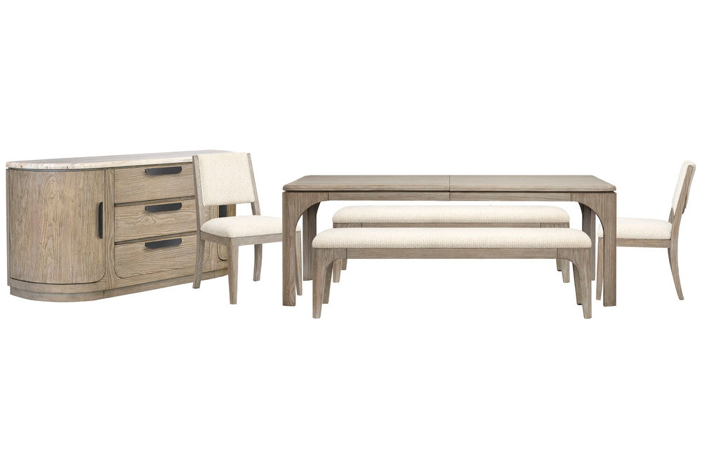 Magnussen - Braelyn Dorian Grey Extendable Rectangular Dining Table With 2 Benches 2 Side Chairs And Buffet - D5874-20-KIT27 view 1