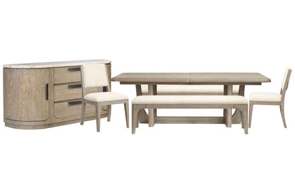 Magnussen - Braelyn Dorian Grey Extendable Rectangular Dining Table With 2 Benches 2 Side Chairs And Buffet - D5874-21-KIT27 view 1