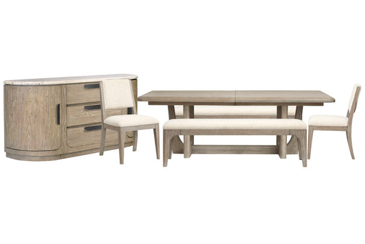 Magnussen - Braelyn Dorian Grey Extendable Rectangular Dining Table With 2 Benches 2 Side Chairs And Buffet - D5874-21-KIT27 view 1
