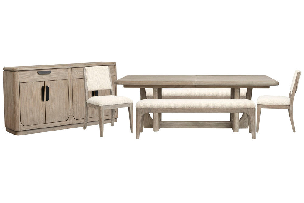 Magnussen - Braelyn Dorian Grey Extendable Rectangular Dining Table With 2 Benches 2 Side Chairs And Server - D5874-21-KIT26 view 1